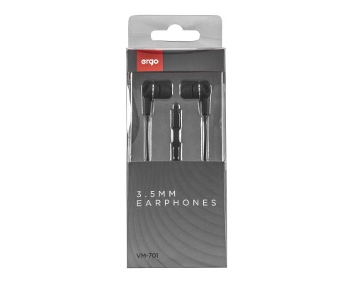 Навушники Ergo VM-701 3.5 мм Earphones Black (VM-701K)