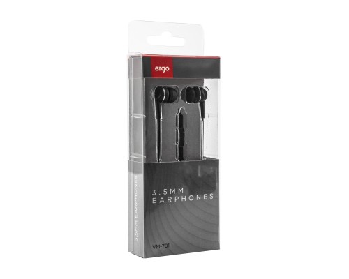 Навушники Ergo VM-701 3.5 мм Earphones Black (VM-701K)