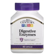 Вітамін 21st Century Травні ферменти, Digestive Enzymes, 60 капсул (CEN-22556)