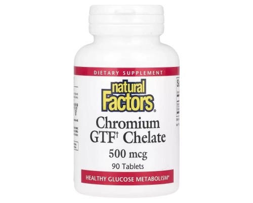 Мінерали Natural Factors Хром GTF Хелат, 500 мкг, Chromium GTF Chelate, 90 таблеток (NFS-01630) Мінерали Natural Factors Хром GTF Хелат, 500 мкг, Chromium GTF Chelate, 90 таблеток (NFS-01630)