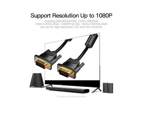 Кабель мультимедійний VGA 8.0m ferrite Vention (DADBK)
