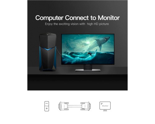Кабель мультимедійний VGA 8.0m ferrite Vention (DADBK)