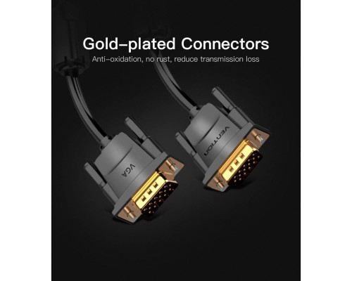 Кабель мультимедійний VGA 8.0m ferrite Vention (DADBK)