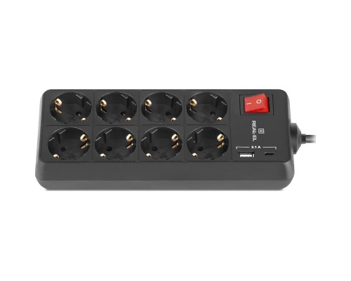 Мережевий фільтр живлення REAL-EL RS-PROTECT 805 3m, black (EL122300043)