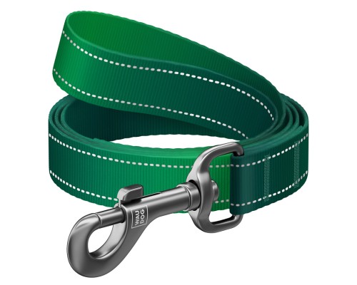 Повідок для собак WAUDOG Nylon Mono світловідбивний, S, Ш 15 мм, Д 300 см, зелений (464318)