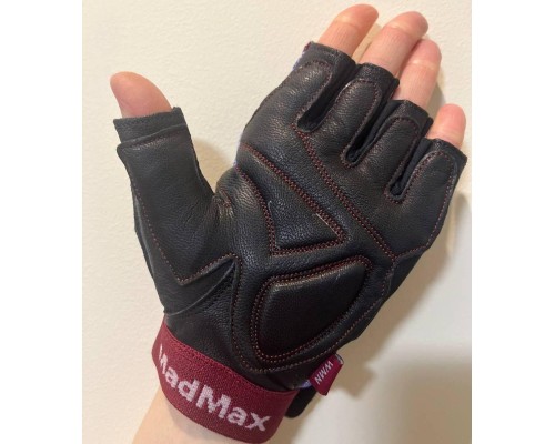 Рукавички для фітнесу MadMax MFG-911 Nine-eleven Black/perpito L (MFG-911-PEP_L)
