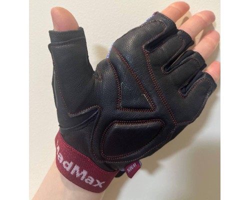 Рукавички для фітнесу MadMax MFG-911 Nine-eleven Black/perpito L (MFG-911-PEP_L)