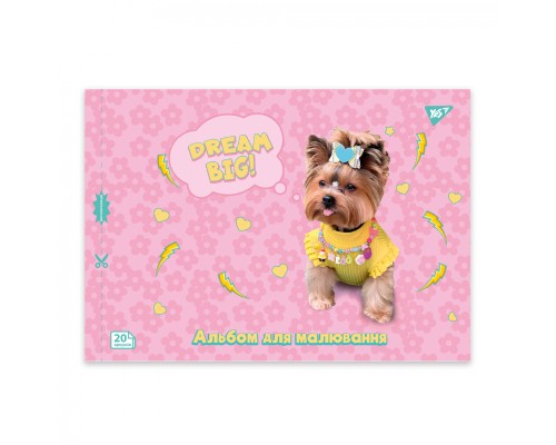 Альбом для малювання Yes А4 20 скоба з перфорацією Dogs (130603)