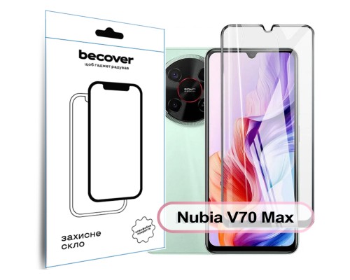 Скло захисне BeCover Nubia V70 Max Black (713456)