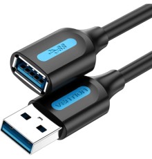Дата кабель USB 3.0 AM/AF 1.5m black Vention (CBHBG)