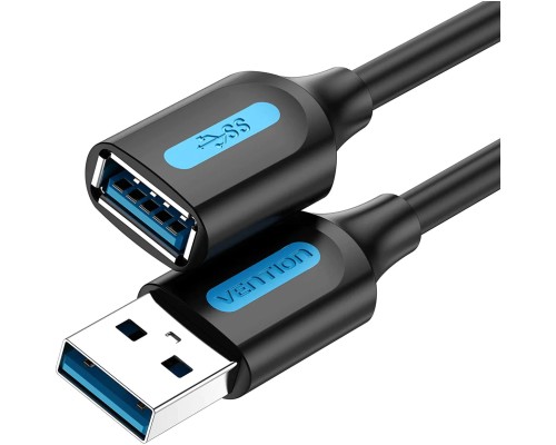 Дата кабель USB 3.0 AM/AF 1.5m black Vention (CBHBG)