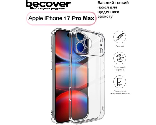Чохол до мобільного телефона BeCover Apple iPhone 17 Pro Max Transparent (713763)