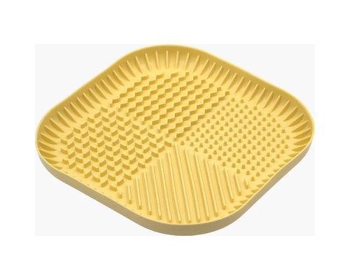 Універсальний посуд для тварин Fiboo Fiboowl килимок для злизування ласощів та їжі, L жовтий (FIB0226)