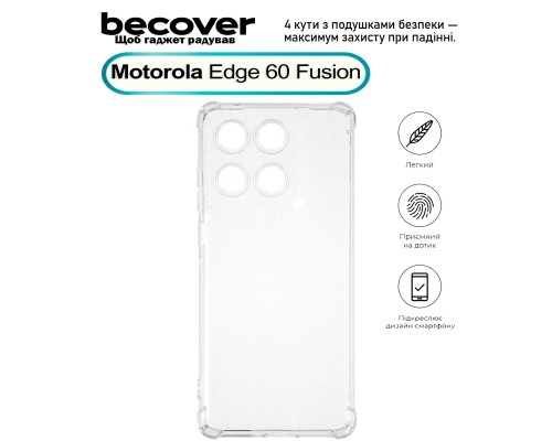 Чохол до мобільного телефона BeCover Anti-Shock Motorola Edge 60 Fusion Clear (713805)
