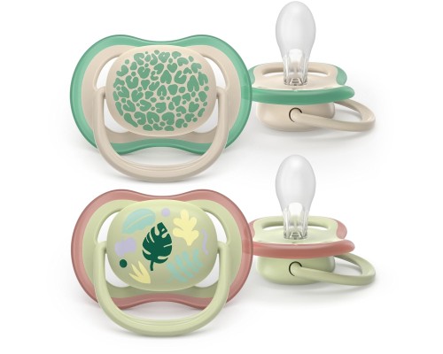 Пустушка Philips AVENT Ultra Air 6-18 місяців 2 шт зелено-бежева (SCF087/17)