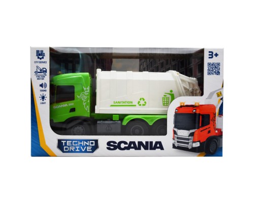 Спецтехніка TechnoDrive серії Big Truck – Сміттєвоз Scania (світло, звук) (6410KS)
