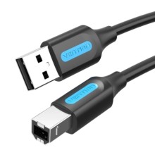 Дата кабель USB 2.0 A Male to B Male Cable with Ferrite Cores 10M Black PVC Type VENTION (COQBL)