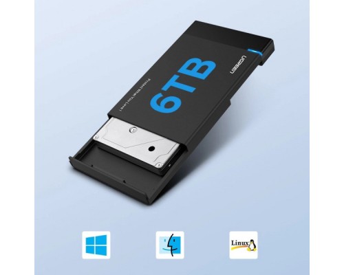 Кишеня зовнішня UGREEN USB 3.0 to M.2 SATA SSD US221 black (30848)