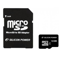Карта пам'яті Silicon Power 16Gb MicroSD class 10 (SP016GBSTH010V10SP)