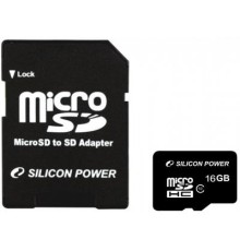 Карта пам'яті Silicon Power 16Gb MicroSD class 10 (SP016GBSTH010V10SP)