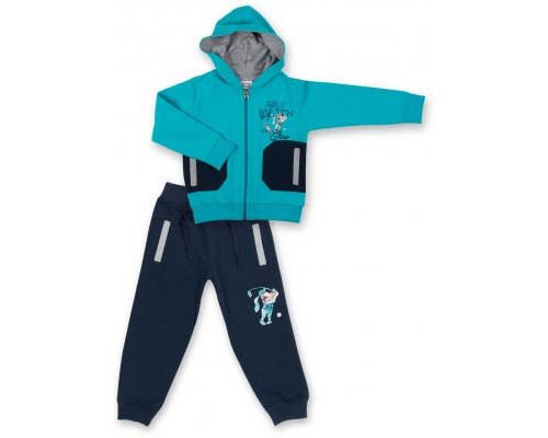 Спортивний костюм дитячий Breeze бірюзовий з собачкою (7879-92B-blue)