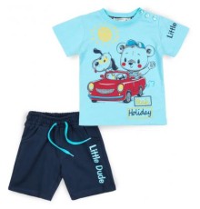 Набір дитячого одягу Breeze з ведмедиком в машинці (12144-104B-blue)