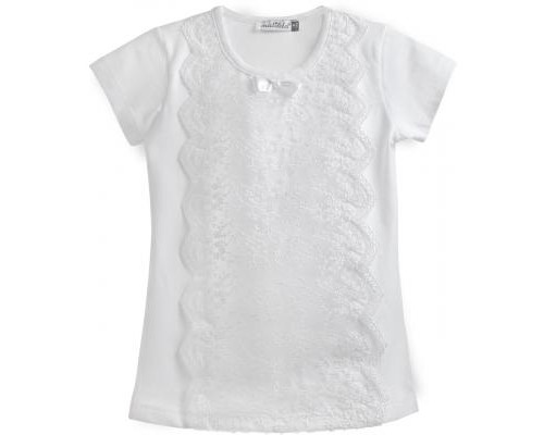Кофта дитяча Matilda з мереживом з коротким рукавом (10497-152G-white)
