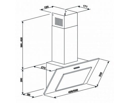 Витяжка кухонна Eleyus VERTICAL 700 60 WH (VERTICAL70060WH)