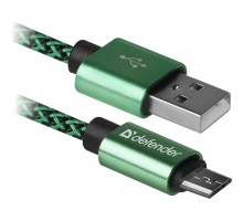 Дата кабель USB 2.0 AM to Micro 5P 1.0m USB08-03T green Defender (87804)