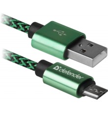 Дата кабель USB 2.0 AM to Micro 5P 1.0m USB08-03T green Defender (87804)