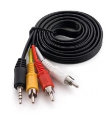 Кабель мультимедійний Jack 3.5mm male to 3RCA 1.5m Extradigital (KBV1731)