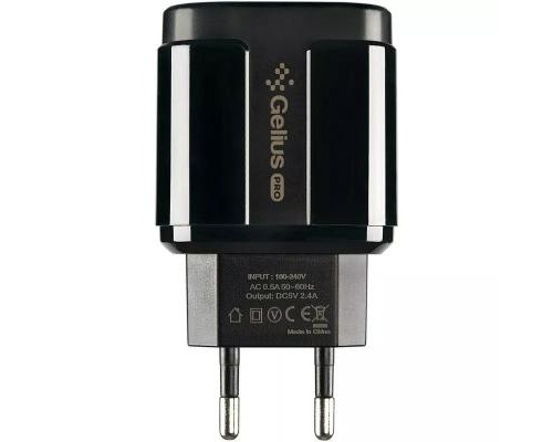 Зарядний пристрій Gelius Pro Avangard GP-HC06 2USB 2.4A + Cable iPhone X Black (00000075587)