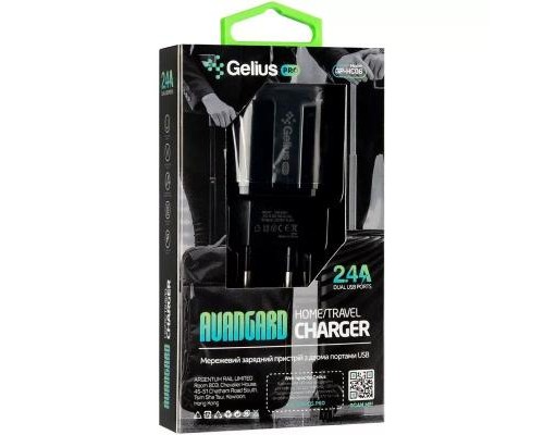 Зарядний пристрій Gelius Pro Avangard GP-HC06 2USB 2.4A + Cable iPhone X Black (00000075587)