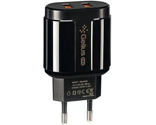 Зарядний пристрій Gelius Pro Avangard GP-HC06 2USB 2.4A + Cable iPhone X Black (00000075587)