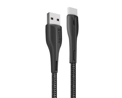 Дата кабель USB 2.0 AM to Type-C 1.0m led black ColorWay (CW-CBUC034-BK)