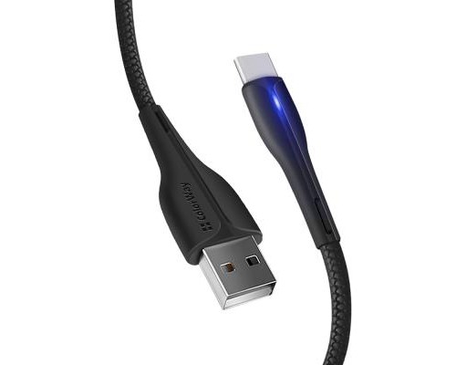 Дата кабель USB 2.0 AM to Type-C 1.0m led black ColorWay (CW-CBUC034-BK)
