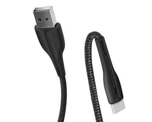 Дата кабель USB 2.0 AM to Type-C 1.0m led black ColorWay (CW-CBUC034-BK)