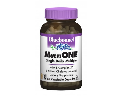 Мультивітамін Bluebonnet Nutrition Мультивітаміни з залізом, MultiONE, 60 гелевих капсул (BLB0128)