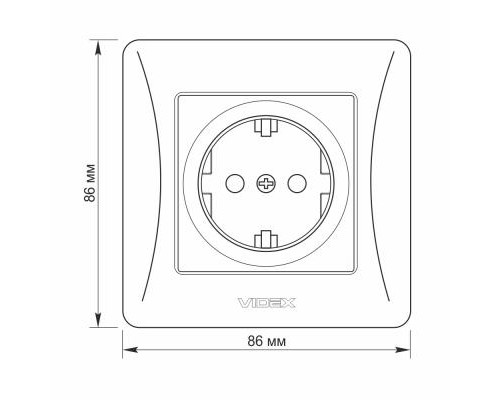 Розетка Videx BINERA 2ая із заземленням кремова (VF-BNSK1G-SS)