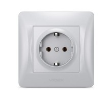 Розетка Videx BINERA 2ая із заземленням кремова (VF-BNSK1G-SS)