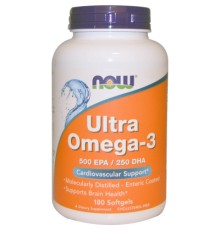 Жирні кислоти Now Foods Ультра Омега-3, 180 желатинових капсул (NOW-01662)