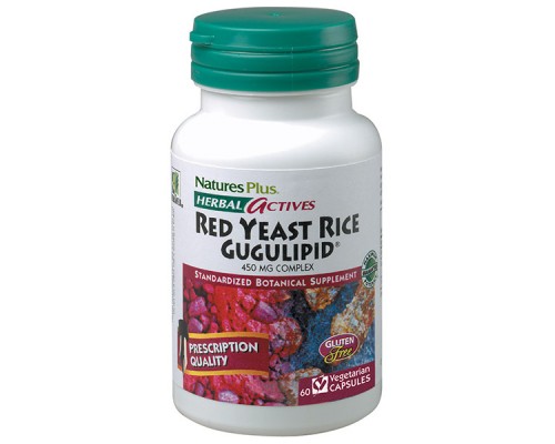 Трави Natures Plus Червоний дріжджовий Рис + гуггулстерони, Herbal Actives, 60 (NTP7247)