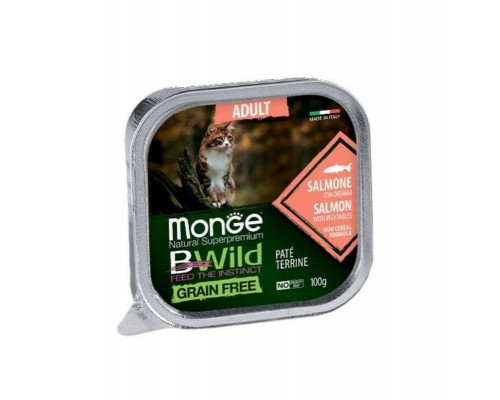 Паштет для котів Monge BWild Grain Free Wet Salmon Adult Cat 100 г (8009470012881)