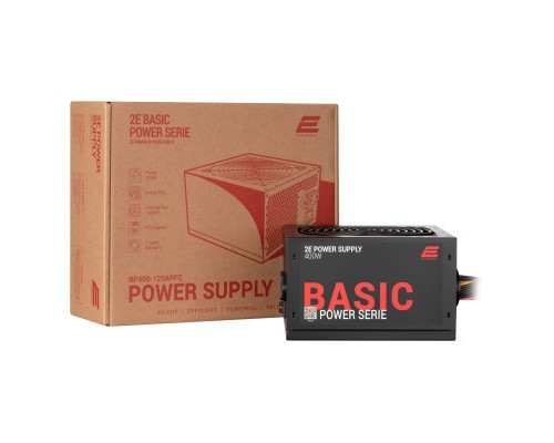 Блок живлення 2E BASIC POWER (400W), 80, 120mm, 1xMB 24pin(20+4), 1xCPU 8pin(4+4), 3xMolex, 4xSATA, 1xPCIe 8pin( (2E-BP400-120APFC)