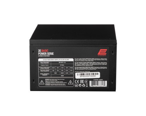 Блок живлення 2E BASIC POWER (400W), 80, 120mm, 1xMB 24pin(20+4), 1xCPU 8pin(4+4), 3xMolex, 4xSATA, 1xPCIe 8pin( (2E-BP400-120APFC)