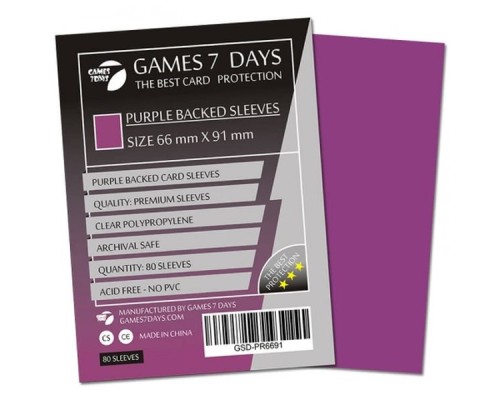 Протектор для карт Games 7 Days 66 х 91 мм, MTG, 80 шт Purple (PREMIUM) (GSD-PR6691)