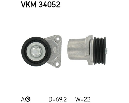 Натягувач ременя з роликом SKF VKM 34052