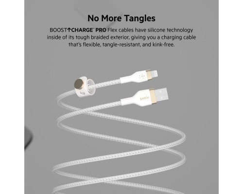 Дата кабель USB 2.0 AM to Lightning 1.0m white Belkin (CAA010BT1MWH)