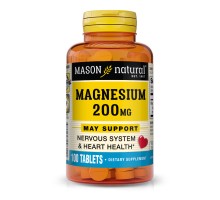 Мінерали Mason Natural Магній, 200 мг, Magnesium, 100 таблеток (MAV09611)