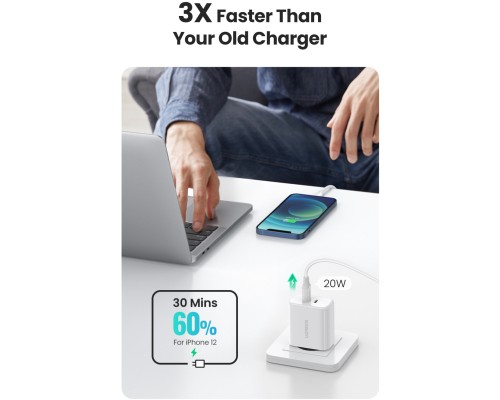 Зарядний пристрій Ugreen 2xUSB 40W PD (2xType-C) PD CD243 White (10343)